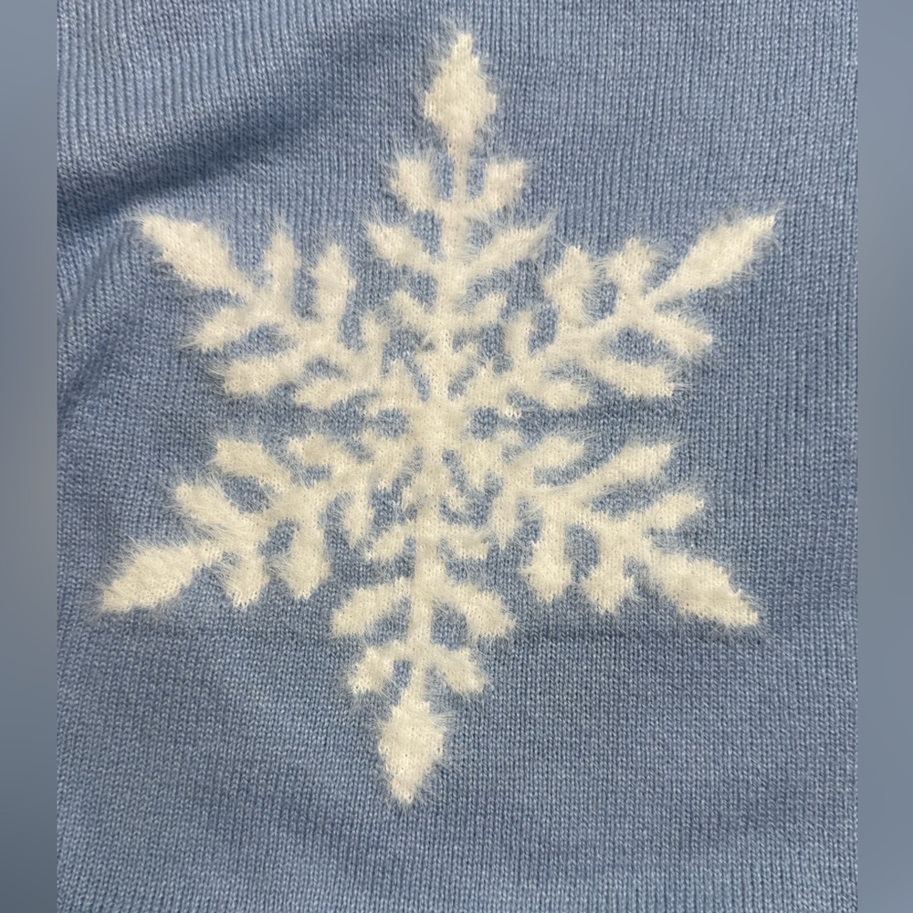 Soft Surroundings Draya Blue Eyelash Snowflake Knit Crew Pullover Sweater 2x - Picture 8 of 9